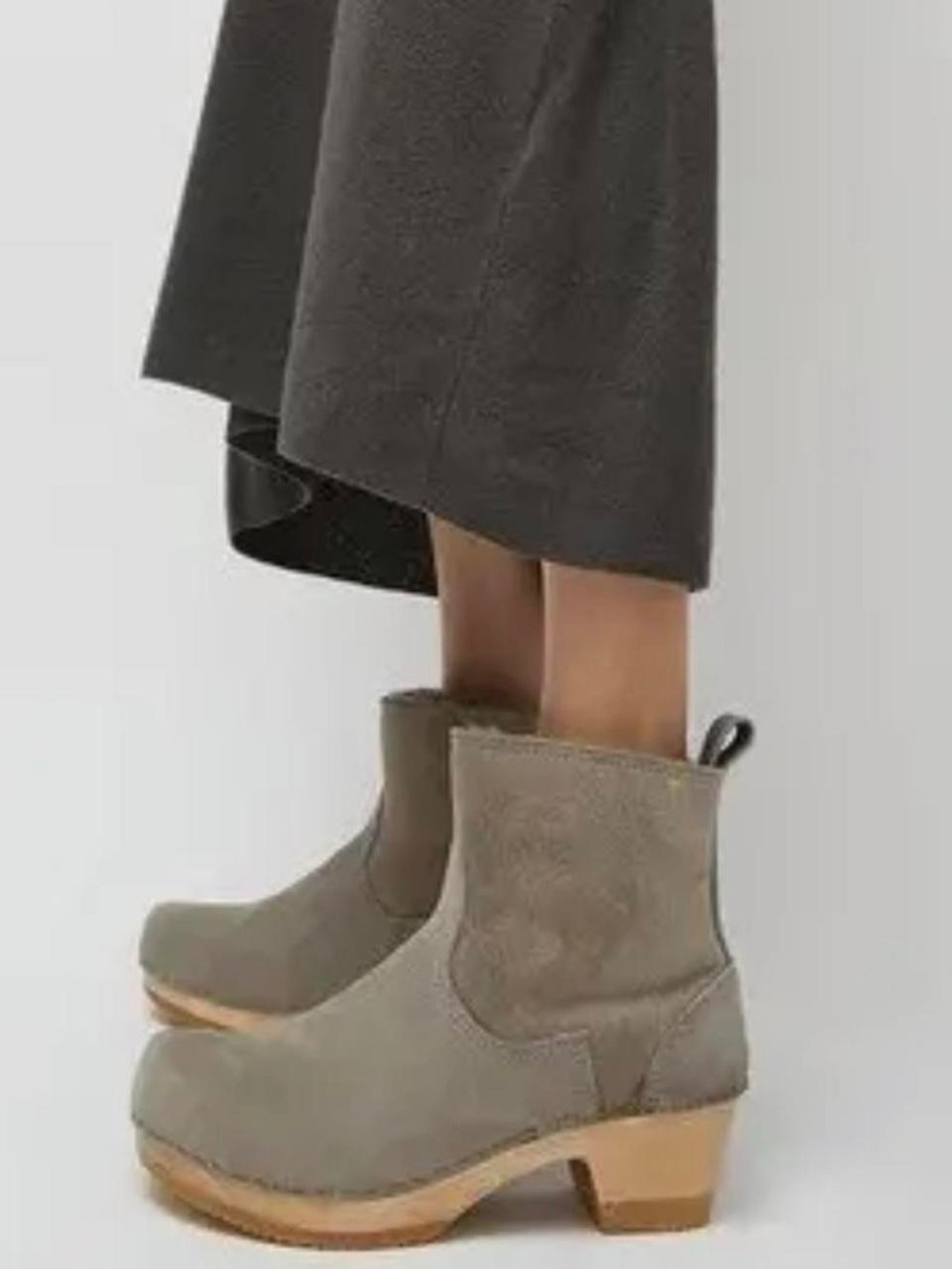 No. 6 Taupe Suede Clog Ankle Boots